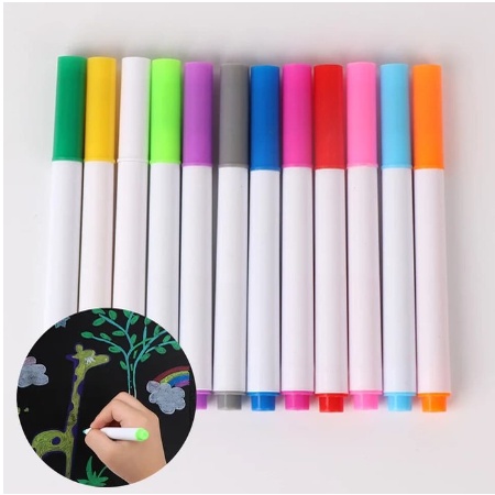 SPIDOL TATO WARNA AJAIB MENGAPUNG AIR ISI 12PCS