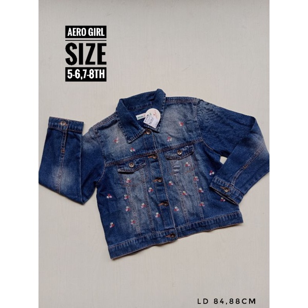 original jaket jeans aero girl size 5-6th ld 84cm