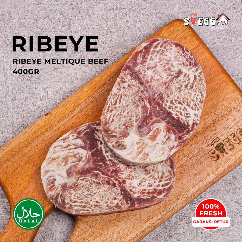 

Ribeye Beef Steak Premium 400 Gr meltique/ Daging Steak Sapi Rib eye Halal by Steggo