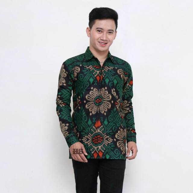 kemeja hijau pria/kemeja batik pria/batik pria keren