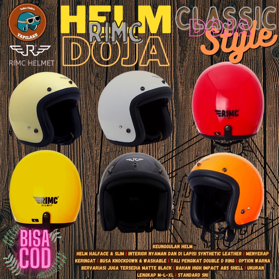 Helm helem motor half face bogo retro RIMC Doja series clasic classic original ori premium custom de