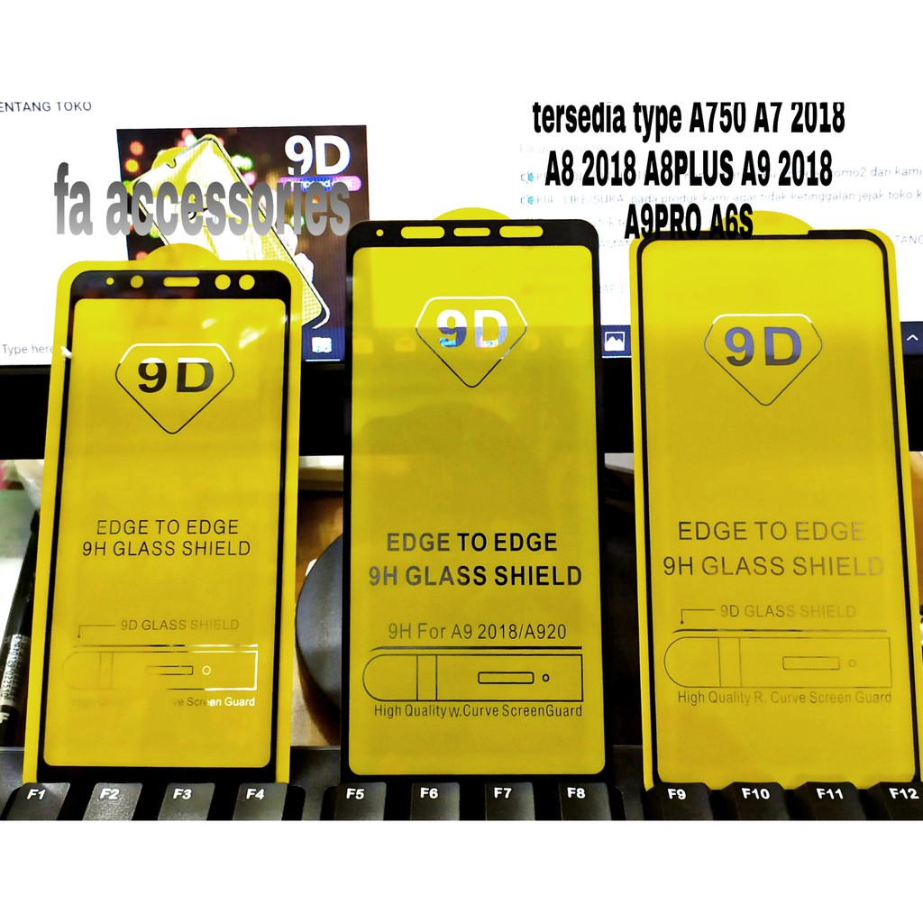 Tempered Glass 5D Full Lem SAMSUNG A7 2018 A750 A8 A8 2018 A8+  A8PLUS A9 2018 A9 PRO 2019 A6S