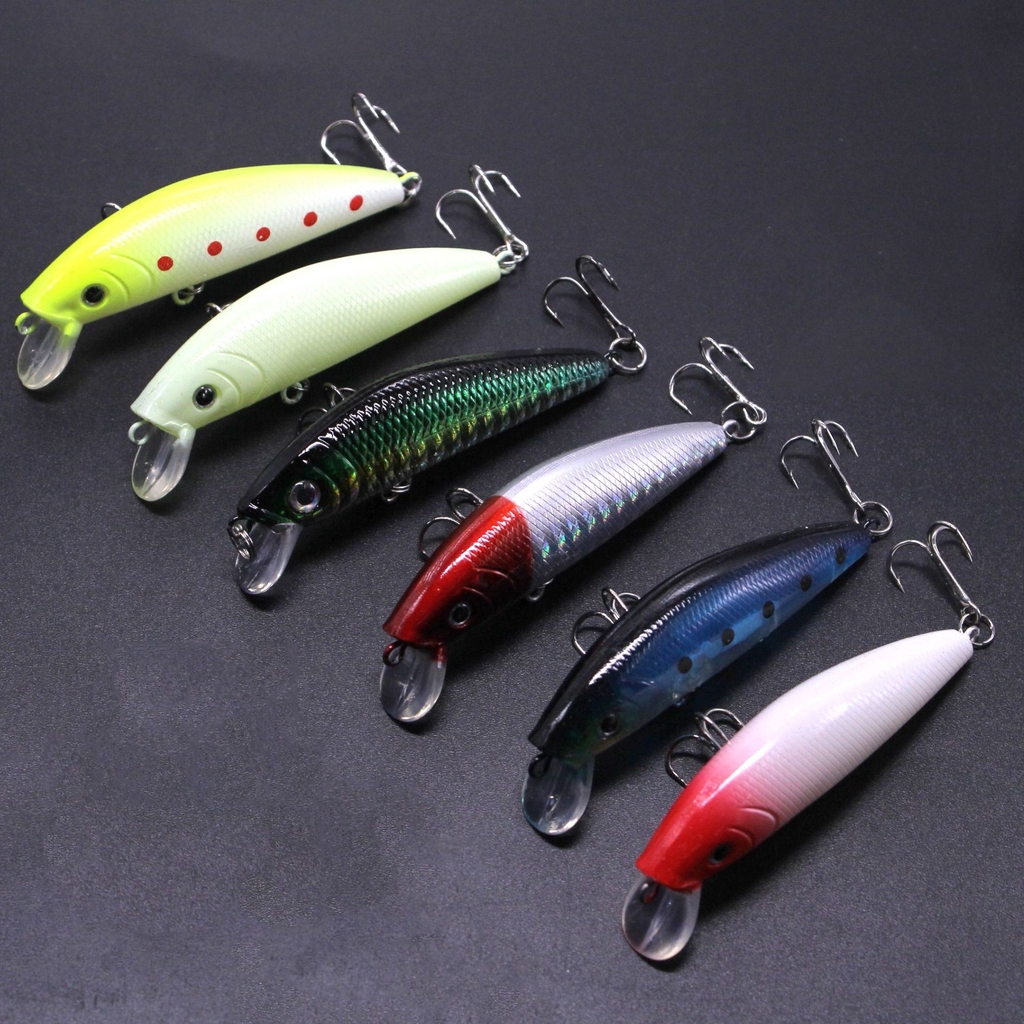 Shengyao 1Pcs New Minnow Umpan Pancing 7cm 7g Swimbait Fishing Lure Ikan Bass Wobbler Luminous Floating Bait Kail Memancing Tackle