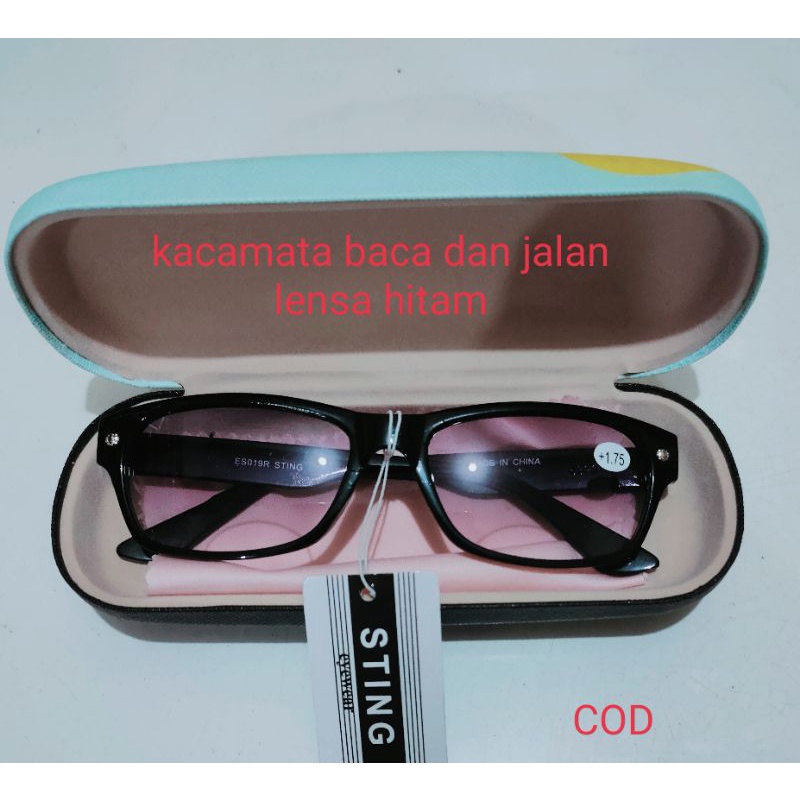 kacamata baca lensa hitam 2 in/kacamata baca dan jalan