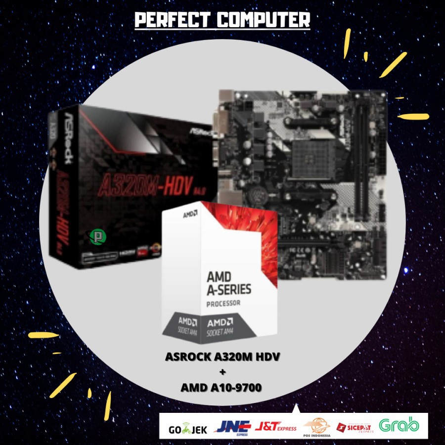 ASROCK A320M-HDV + AMD A10-9700 PAKET