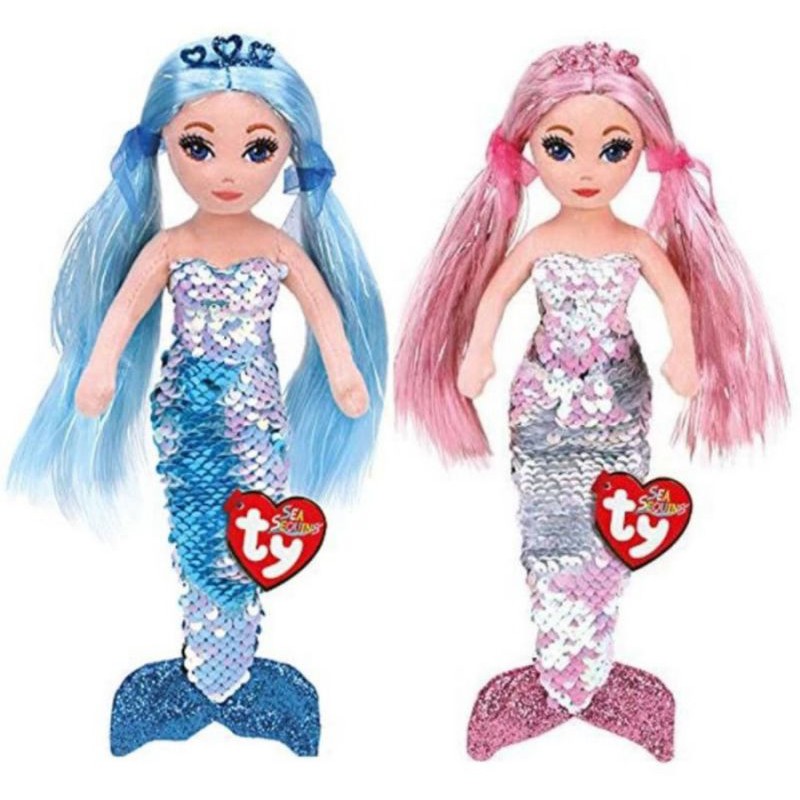 Mainan Perempuan Boneka TY Sea Sequins Mermaid Duyung ORI