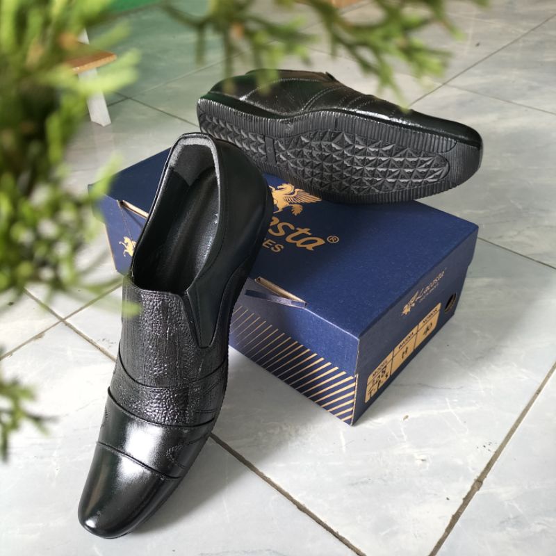 Lacosta Sepatu Kulit Pria Murah Best seller Sepatu pantofel kulit asli