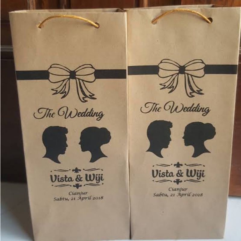 

paperbag sablon custom ukuran 8*5*25(sovenir)
