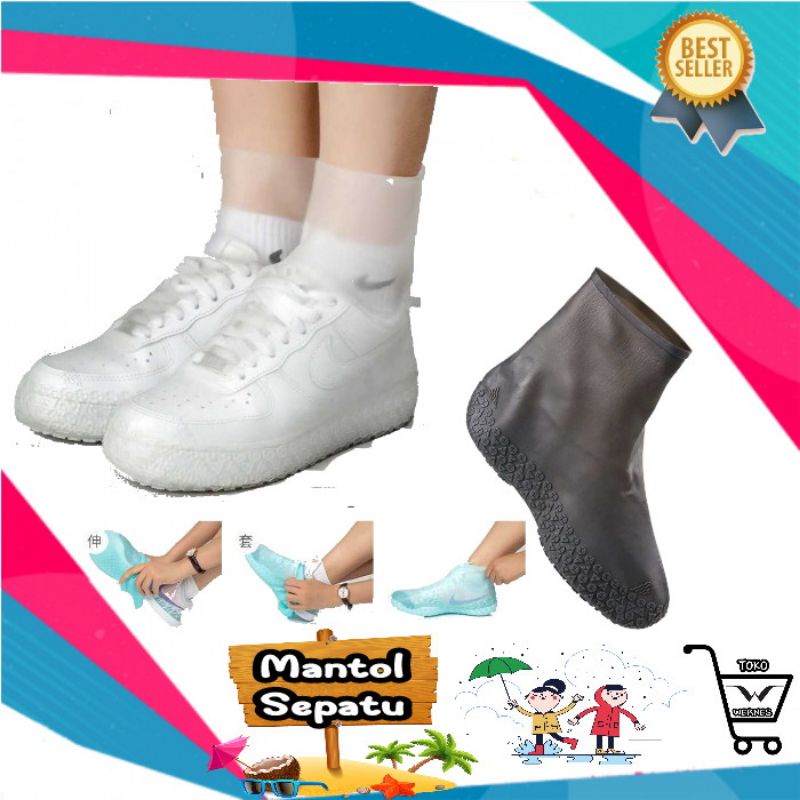 Rain Cover Sarung Sepatu Jas Hujan Mantol Mantel Sepatu Pria Wanita Reusable Rain Boot Cover Anti Air