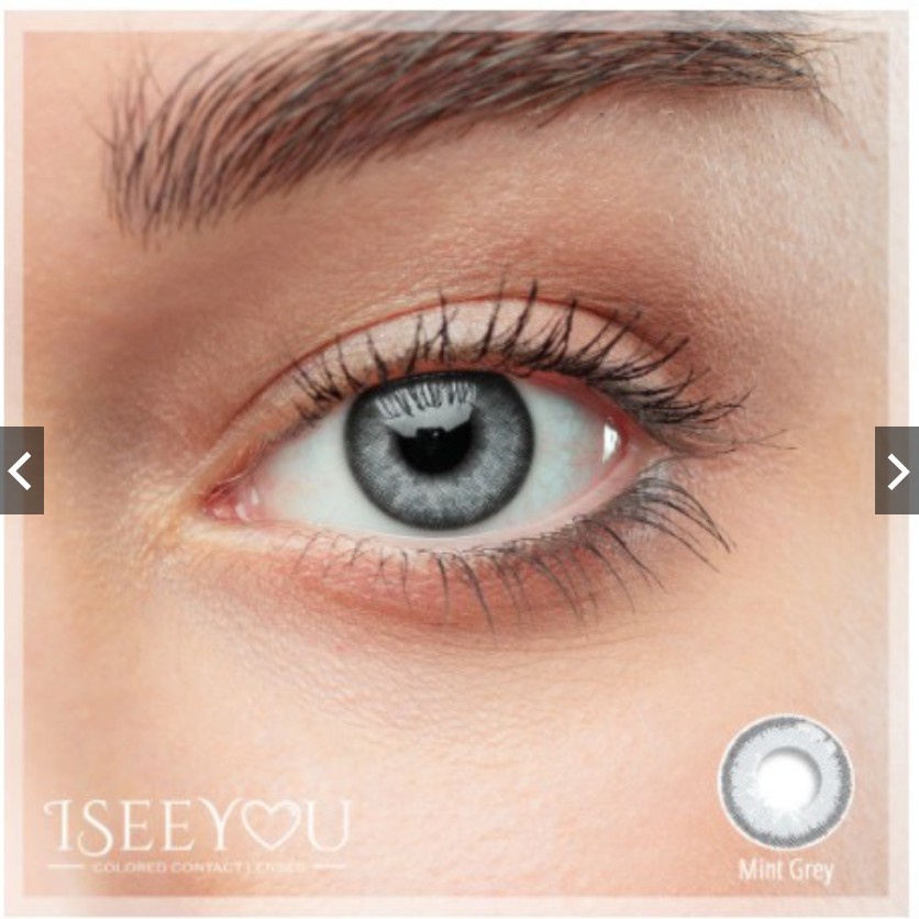 SOFTLENS MINUS I SEE YOU 14.5MM OMEGA ( MINT GREY ) GRATIS TEMPAT SOFLEN (IK)