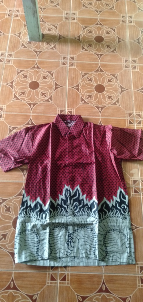 Batik Couple - Batik Couple Keluarga Busui Sania Ruffle Ori Ndoro Jowi Mowo  Maroon Batik Pekalongan
