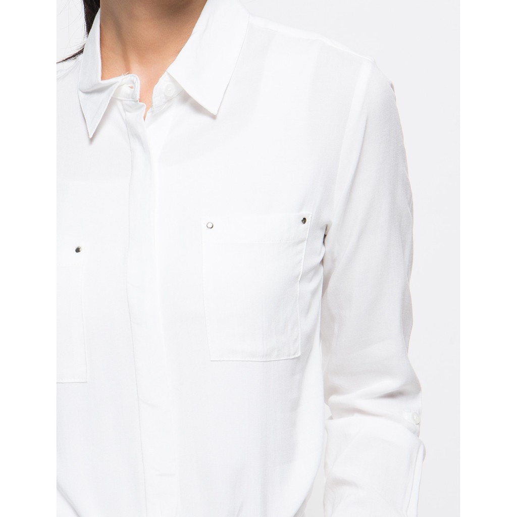 Matahari - Details Basic Stud Kemeja Wanita - Putih-4