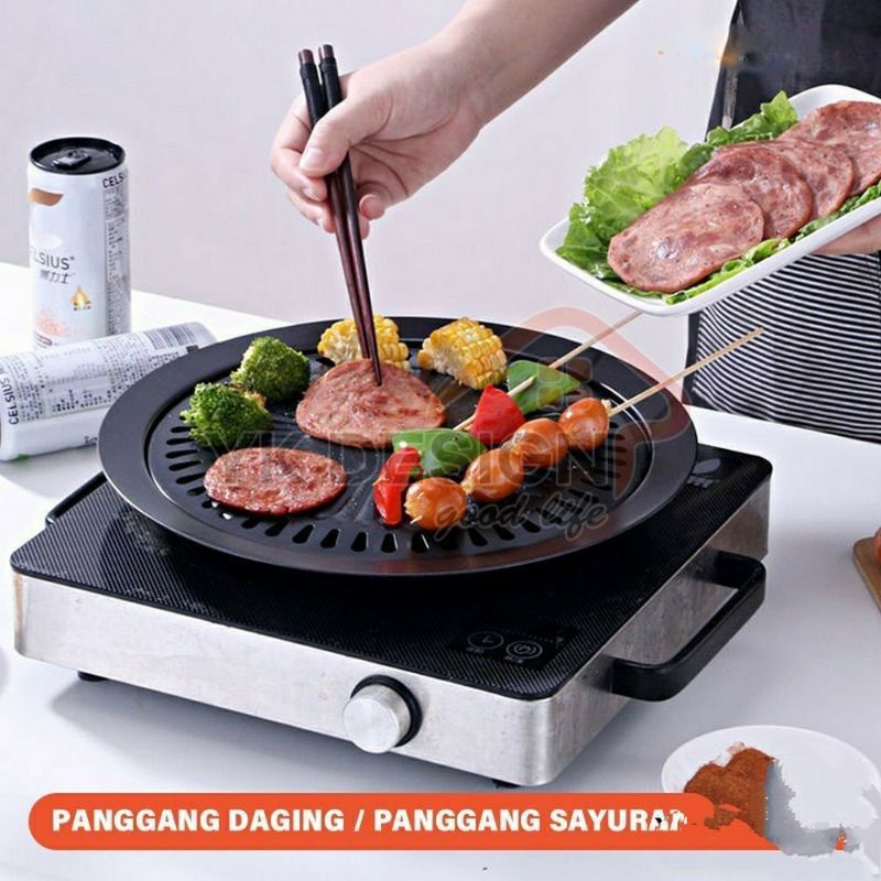 Paggangan , Panggang  , Teflon Wajan , CREPE PIZZA , BBQ , Martabak , GRILL PAN MARBLE  , 32CM