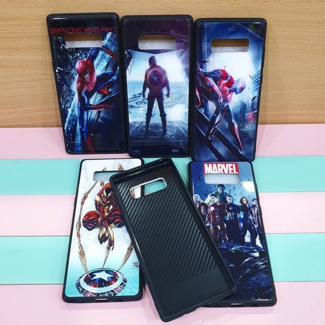 Casing Samsung Note 8 S9 S9plus Glass case super hero case avenger