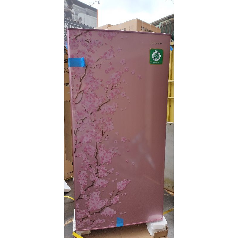 kulkas sharp 1 2 pintu lemari es kirei sakura low watt low volt freezer frizer direct cooling system