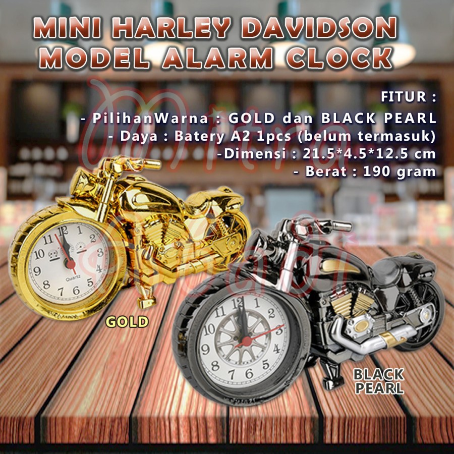 Jam Meja MOGE HARLEY DAVIDSON / Mini Harley Davidson Model Alarm Clock