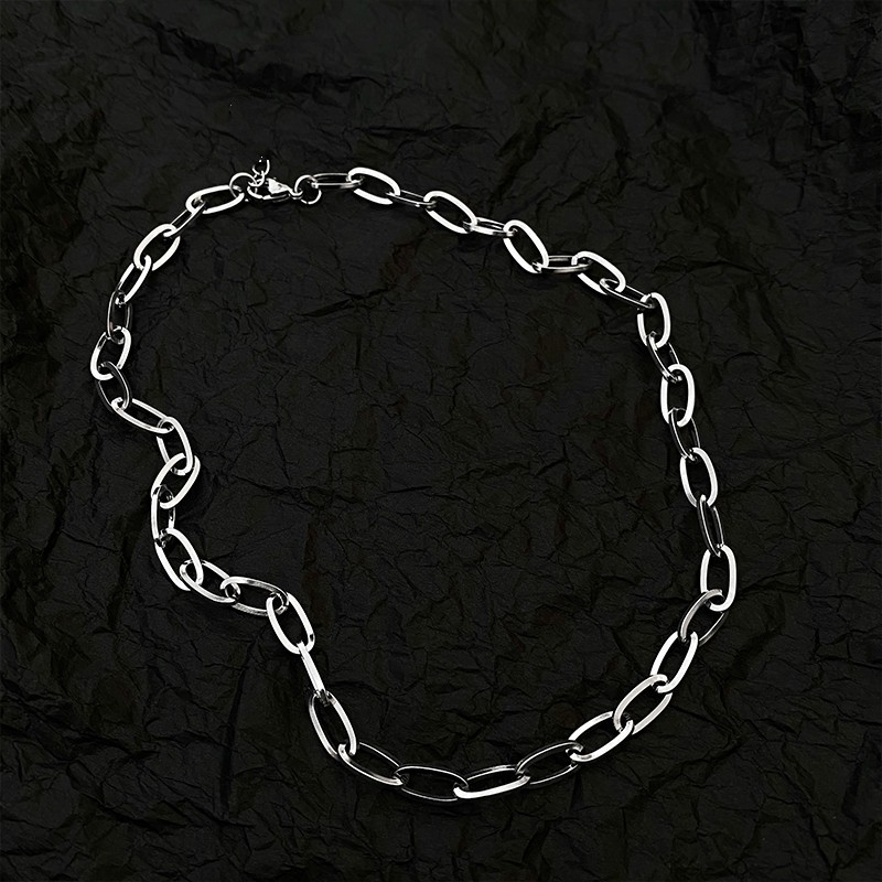 Kalung Rantai Klavikula Pendek Model Rongga Serbaguna Gaya Hip-Hop Untuk Perhiasan