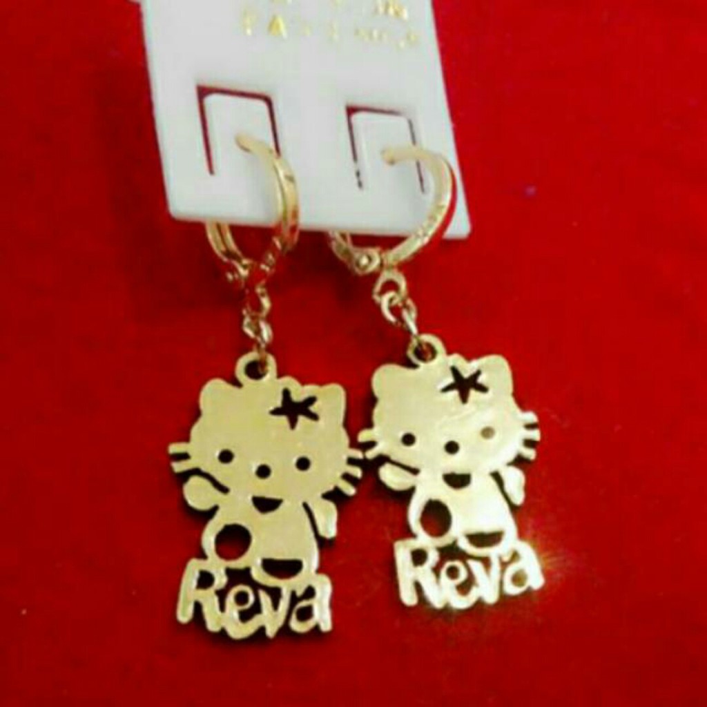 HOT SALE Anting Wanita TITANIUM Trendi DIY Liontin Bentuk Huruf Nama Inisial kode GM 31