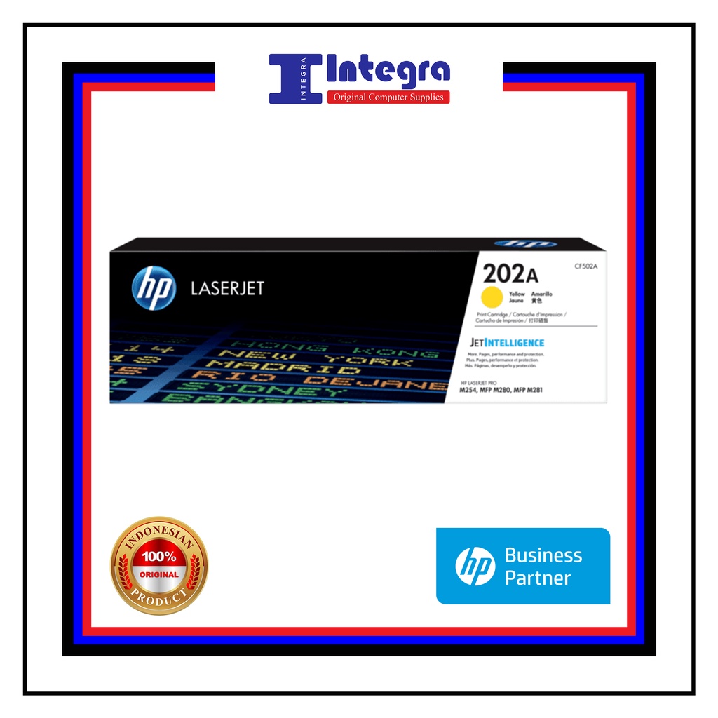 Toner HP 202A Yellow Original LaserJet Cartridge - CF502A