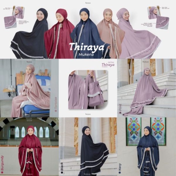 Best Quality Mukena Thiraya Original by Shieraki / Mukena Dewasa Rayon - Burgundy Berkualitas