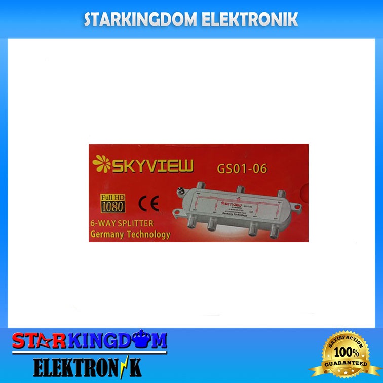 Splitter 6 Way Skyview SV01-06 Untuk Cabang Antena TV UHF & Parabola