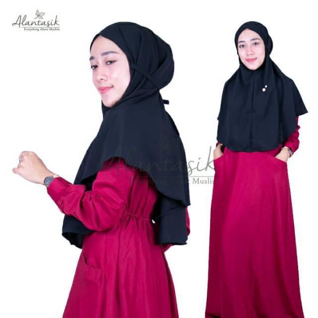 Alantasik - Bergo Siria Tali /KERUDUNG SIMPEL TALI NONPET HIJAB INSTAN TALI NONPET  KHIMAR R.5