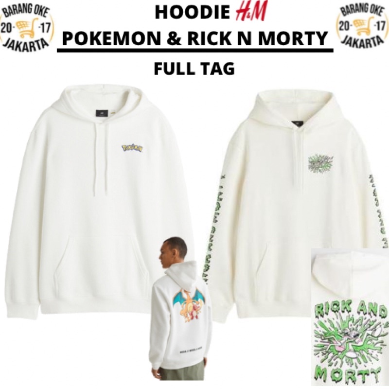 COD 9.9 Hoodie Jaket Pria Wanita HnM Pokemon &amp; Rick Morty Full Tag