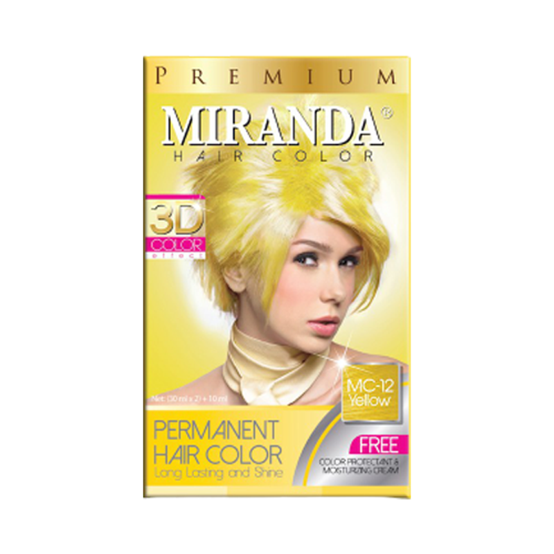 Miranda Hair Color Cat  Rambut  Permanen  MC12 Yellow 30ml 