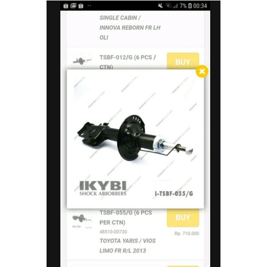 Shockbreaker shokbreker sokbeker vios yaris limo 2013 ke atas depan kanan ikybi iso9001