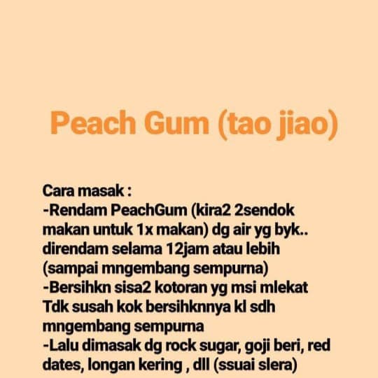 

tradisional-minuman- peach gum 500 gr / tao jao -minuman-tradisional.