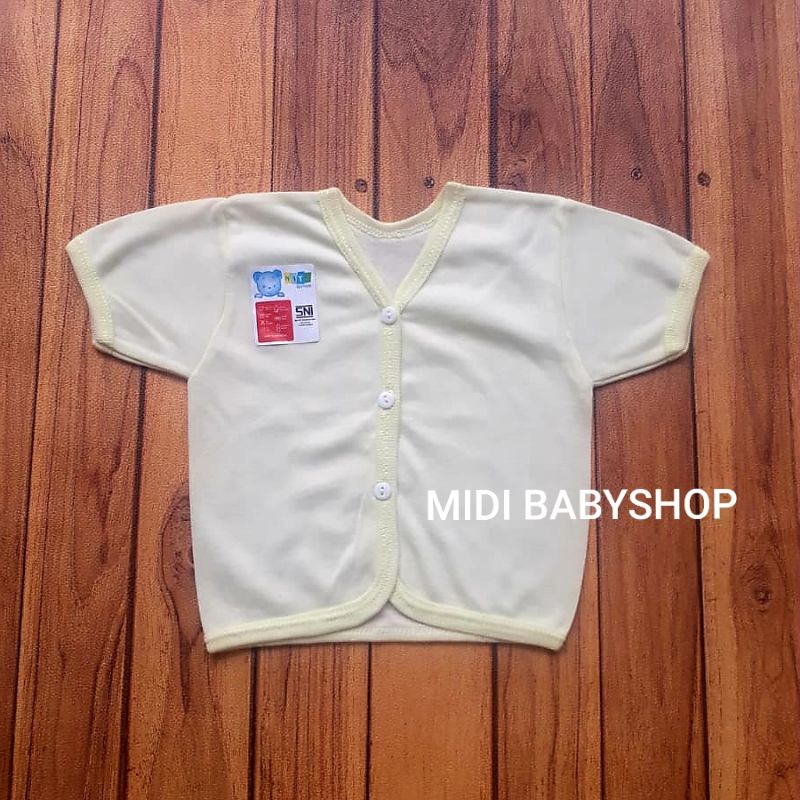 Baju Bayi lengan pendek polos Nita Baby 0-6 bulan