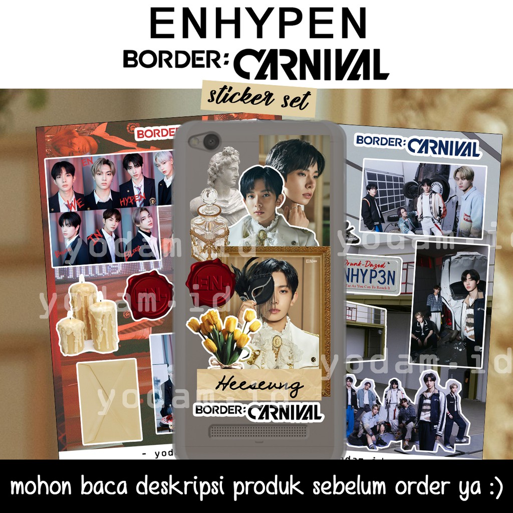 DIY STICKER CASE, STICKER AESTHETIC STIKER KPOP ANTI AIR ENHYPEN - BORDER : CARNIVAL STICKER SET