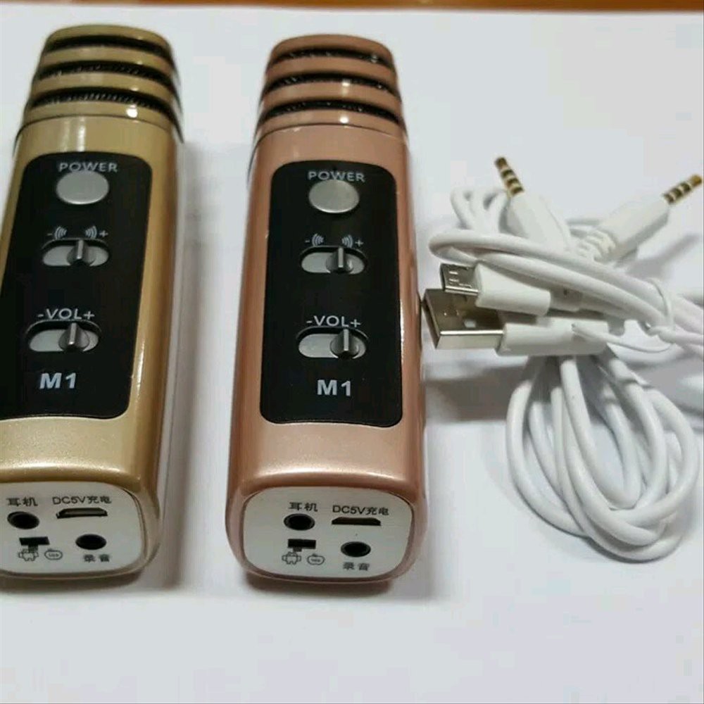 Jual  Mikrofon Kabel Karaoke Mic Smule KTV M1 Microphone Mini HP Komputer