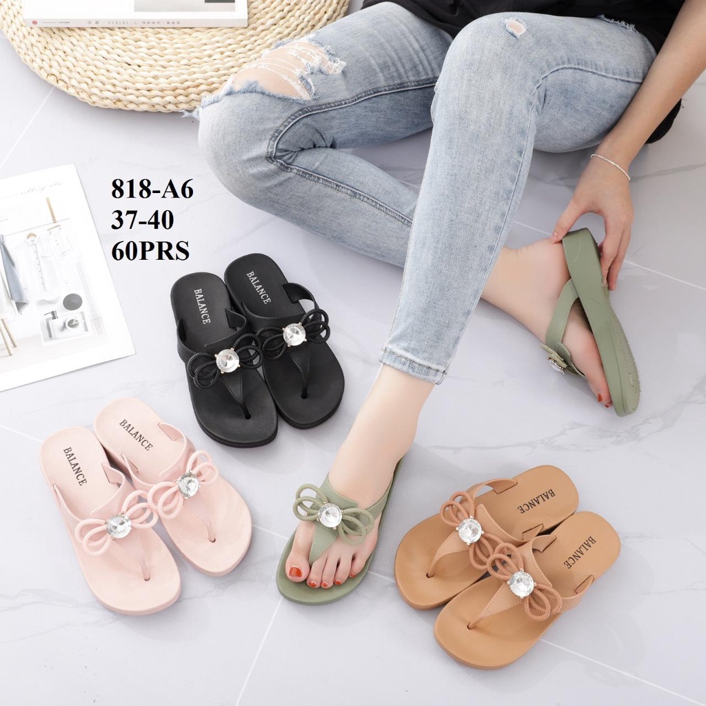 Sendal jepit wanita 818 A6 Balance Sandal karet perempuan terbaru SDLWW