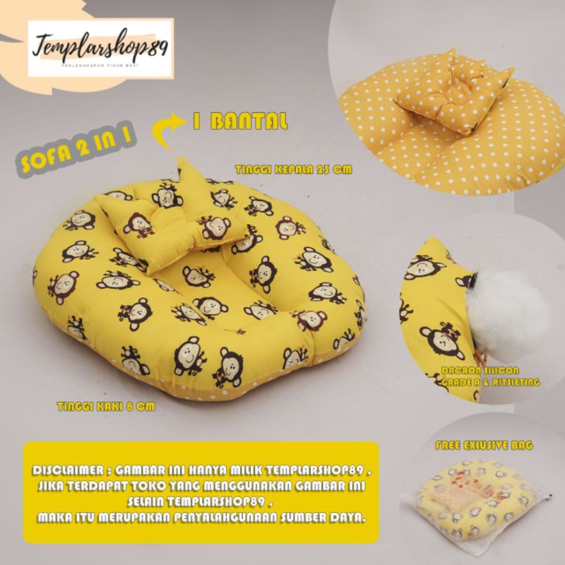 Sofa bayi / baby launger  FREE bantal mahkota bayi dan tas mika.-Mongkey sofa