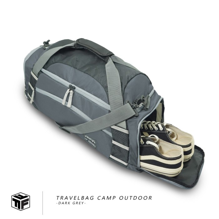 S0Ef30 Tas Gym Travelbag Multifungsi Outdoor Original Triple F - Black Gr02R02