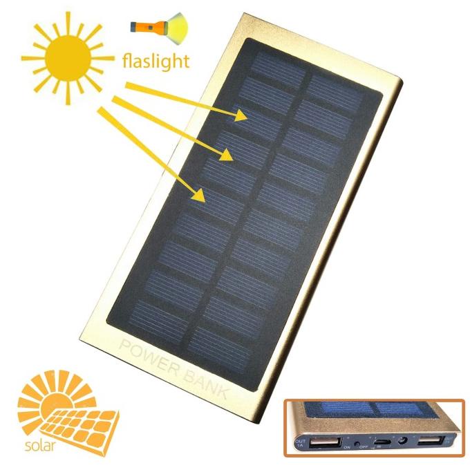 Power Bank Solar Cell 9000mAh Aluminium