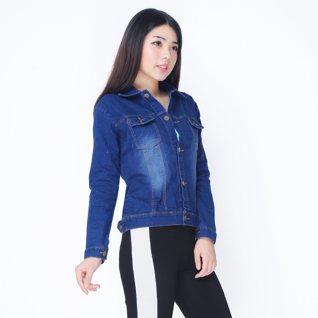 Jaket Jeans Washed Tangan panjang Wanita - XSHOP Raline