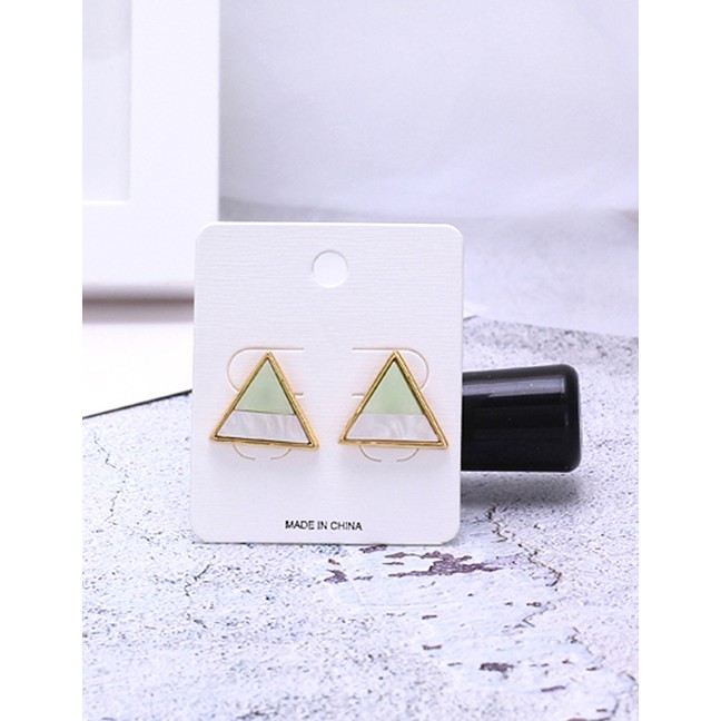 LRC Anting Tusuk Fashion Gold Geometric Inlaid Pine Stud Earrings F61371