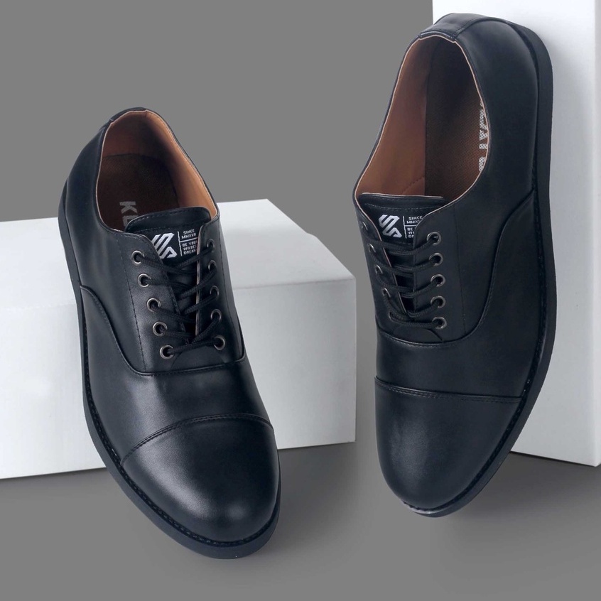 Justrue Sepatu Formal Pria Casual Sneakers Formal Hitam 234