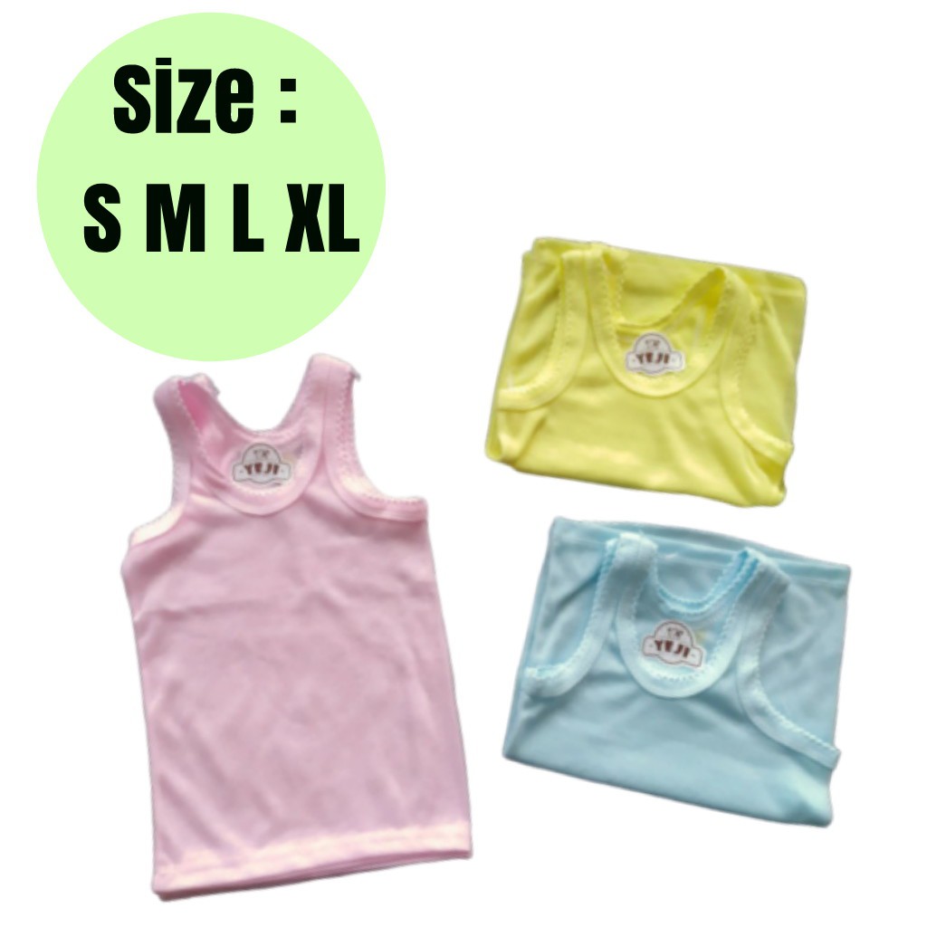 Singlet Anak / Kaos Dalam Anak  / Kutung Polos Warna S M L XL