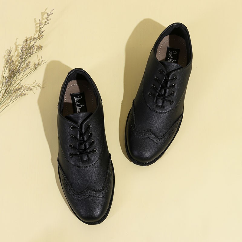 Wingtip Black | Sepatu Pantofel Hitam Pria Kerja Formal Fantopel