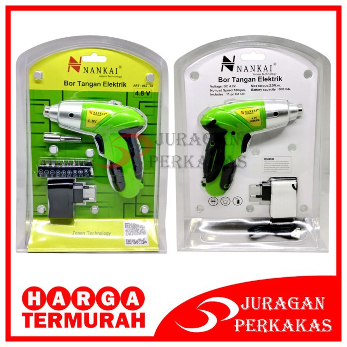 BOR TANGAN CAS NANKAI 4.8V - BOR CORDLESS OBENG BATERAI BUKAN FISCH
