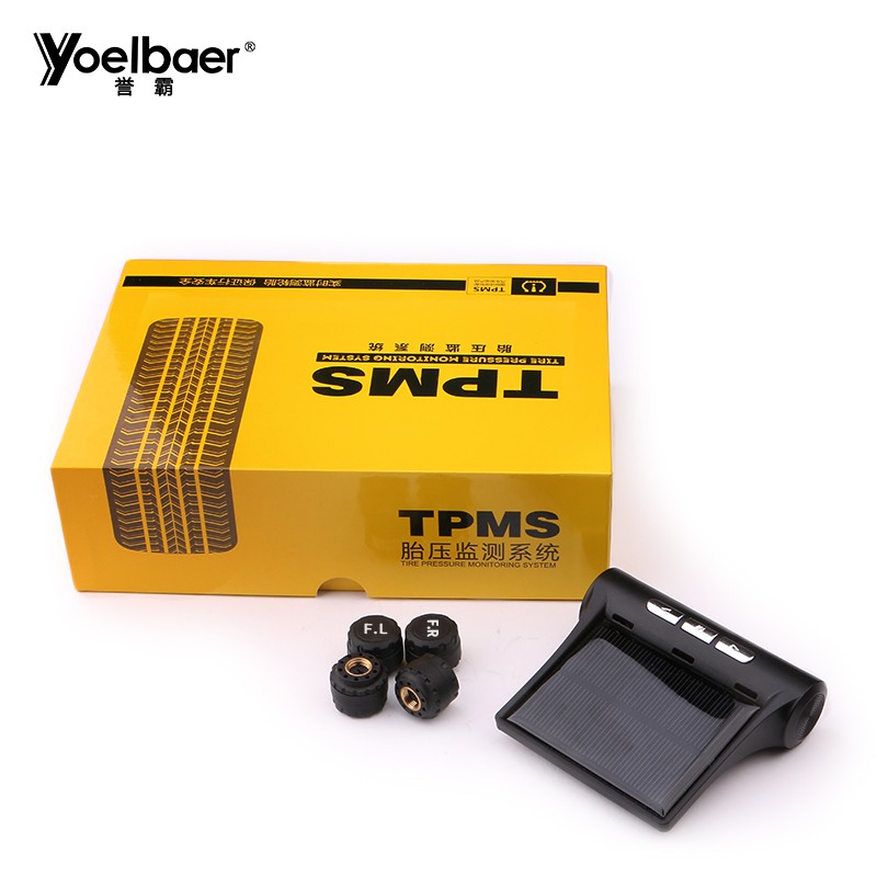 Yoelbaer Monitoring Tekanan Ban Mobil TPMS Solar Power - TP880 - Black