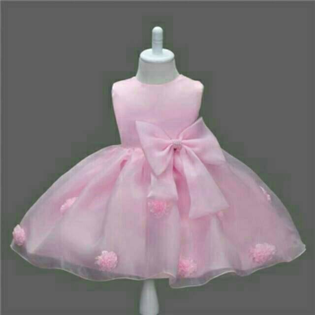 Baju Dress Pesta Ulang Tahun Bayi Import