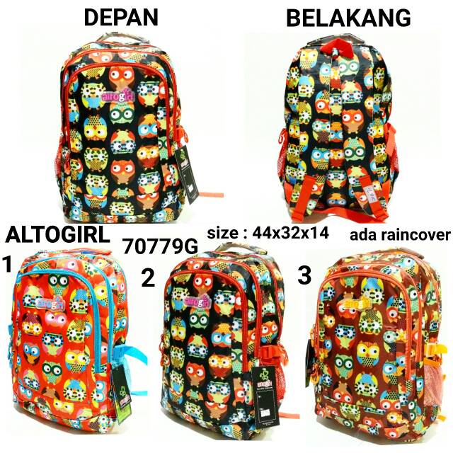 Tas sekolah ransel backpack wanita motif Altogirl 70779G murah dan terbaru