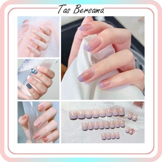 fake nails Kuku Palsu / Sticker Kuku Waterproof Tahan Air isi 24 pcs Kuku Termurah 156