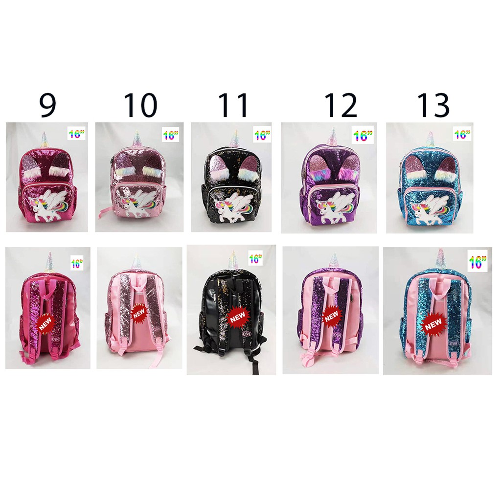 SALE CUCI GUDANG TAS RANSEL Sequin USAP Kuda Ajaib IMPORT - Backpack Fashion TK / SD / Remaja - (Payet Manik2 )