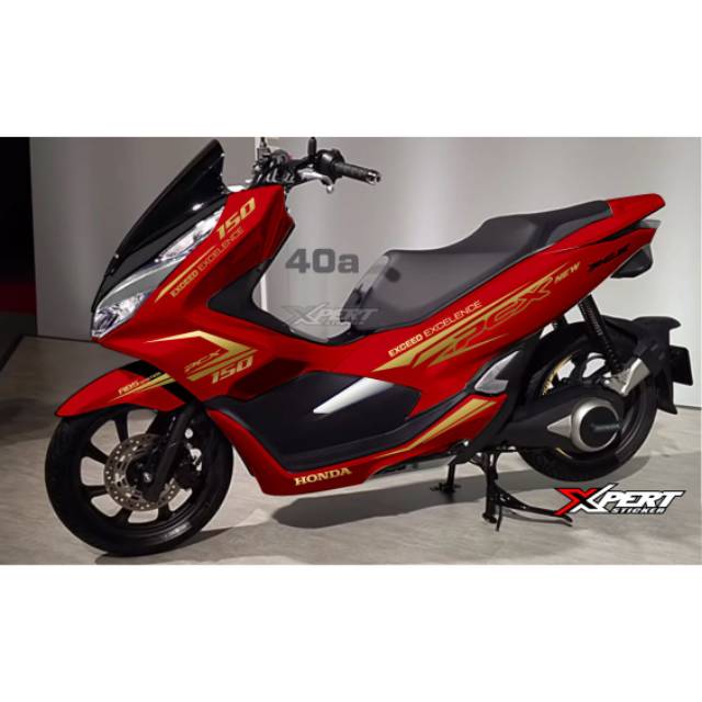 Cutting Sticker Honda Pcx Merah Striping Gold Bahan Oracal Ori