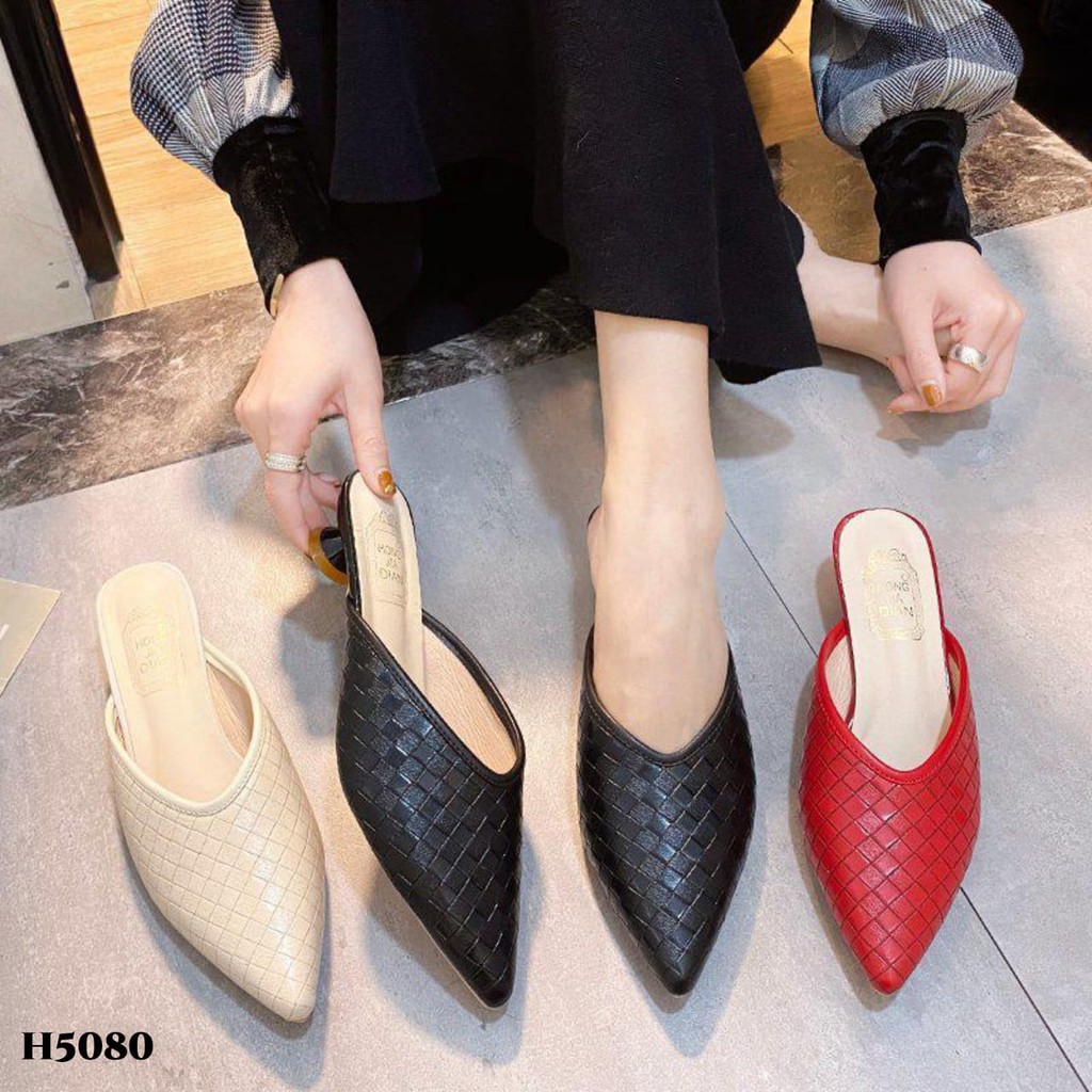 PRF RESTOCK Low Heels Slope Woven Fashion Korea H5080